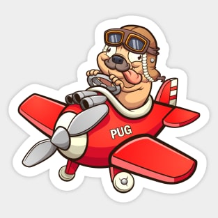 Pilot Pug Sticker